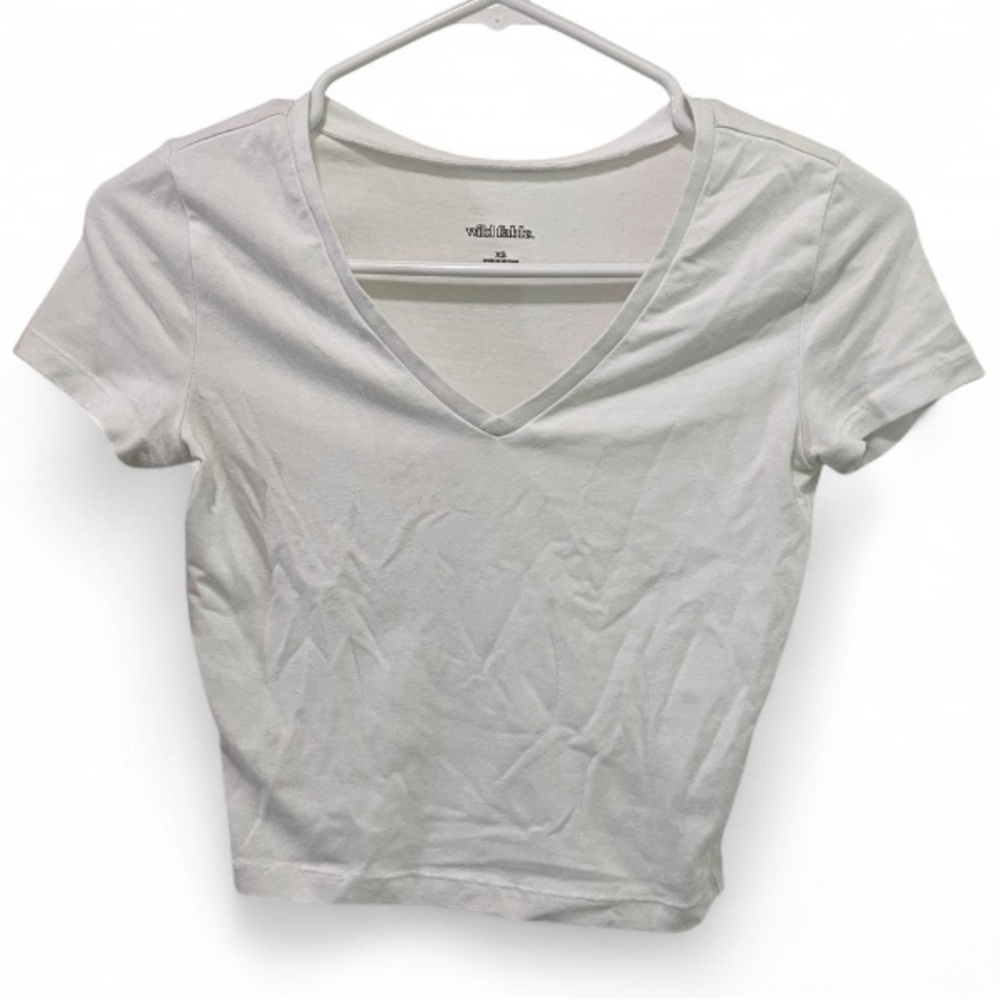 Wild Fable Cream V-Neck Crop Top